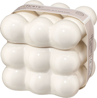 Aufbewahrungsdose aus Keramik "Bubbles", weiß (11,3x11,3x10,8 cm) dm home