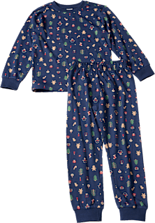 Schlafanzug mit Weihnachts-Muster, blau, Gr. 110/116 ALANA