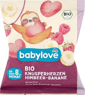 Snack cuori croccanti al lampone e banana babylove