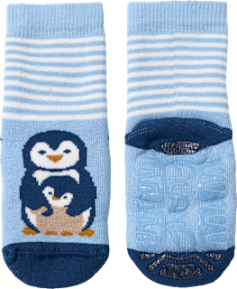 Stoppersocken mit Pinguin-Motiv, blau, Gr. 19/20 ALANA