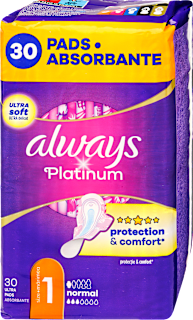Egészségügyi betét Platinum, 1-es méret, normal always