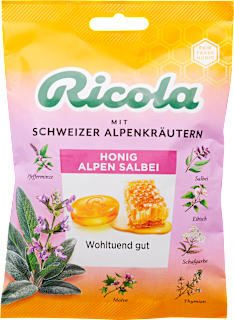 Gyógynövény cukorka méz-zsálya Ricola