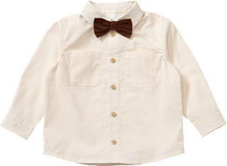 Set mit Popelin-Hemd & Cord-Fliege, weiß + braun, Gr. 104 ALANA