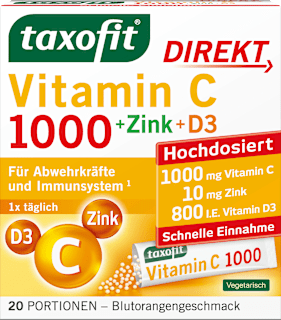 Vitamin C + Zink + D3 Direktgranulat 20 St taxofit