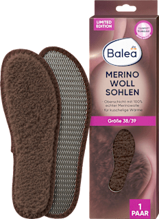 Einlegesohlen Merinowollsohlen, Gr. 38/39 (1 Paar) Balea