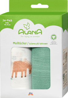 Mulltücher mit Bauernhof-Motiv, ca. 80 x 80 cm ALANA