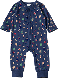Schlafanzug mit Weihnachts-Muster, blau, Gr. 74/80 ALANA