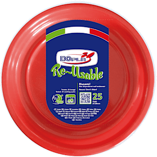 Piatti piani rossi Re-Usable DOPLA