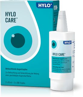 HYLO CARE Befeuchtende Augentropfen Natriumhyaluronat 1 mg/ml und Dexpanthenol 2 x á 10 ml  HYLO