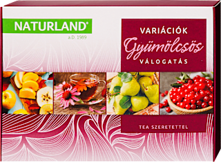 Díszdobozos teaválogatás, Gyümölcsös, 30 db filter NATURLAND