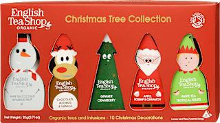 Díszdobozos teaválogatás, Karácsonyi mesefigurák selyempiramis filterekben, 5x2 db filter English Tea Shop