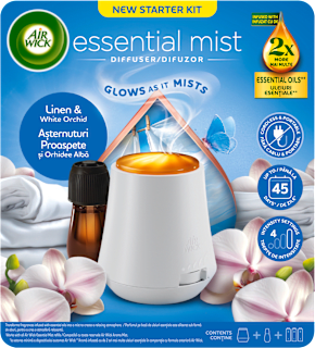 Difúzer a náhradná náplň - bielizeň a biela orchidea Air Wick