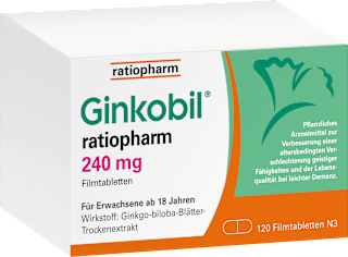 Ginkobil ratiopharm 240 mg Ginkgo-biloba-Blätter-Trockenextrakt Filmtabletten Ginkobil