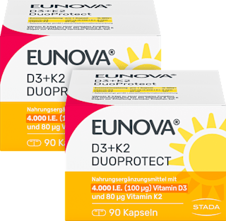 EUNOVA D3+K2 DuoProtect 4.000 I.E.Kapseln (2x90 St) EUNOVA