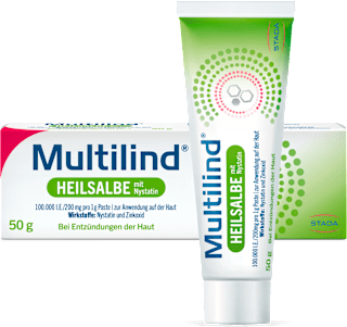 Multilind Heilsalbe mit Nystatin 100 000 I.E./200 mg pro 1 g Paste zur Anwendung auf der Haut Multilind