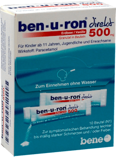 ben-u-ron direkt Erdbeer/Vanille 500 mg Paracetamol Granulat in Beuteln ben-u-ron