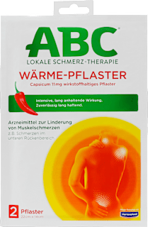 ABC Lokale Schmerz-Therapie Wärme-Pflaster Capsicum 11 mg wirkstoffhaltiges Pflaster Cayennepfeffer-Dickextrakt Hansaplast