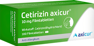Cetirizin axicur 10 mg Cetirizindihydrochlorid  Anti-Allergikum Filmtabletten axicur