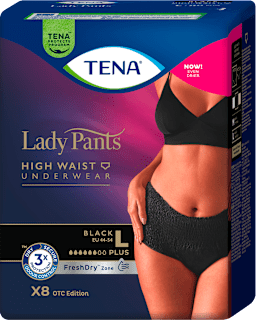 Lady pants visoki struk gaćice, crna - vel. L TENA