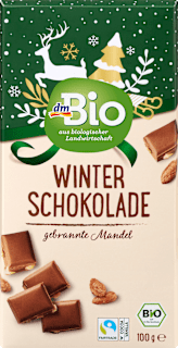Bio téli csokoládé karamellizált mandulával dmBio