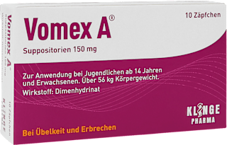 Vomex A Suppositorien 150 mg Zäpfchen Vomex A