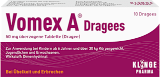 Vomex A Dragees 50 mg überzogene Tablette Vomex A