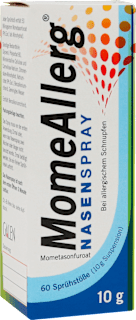 MomeAllerg 50 Mikrogramm/Sprühstoß Nasenspray, Suspension  Zur Anwendung bei Erwachsenen  Mometasonfuroat (Ph.Eur.)  MomeAllerg