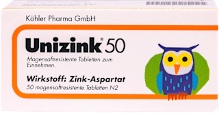 Unizink 50, 50mg Zink-Aspartat magensaftresistente Tabletten Unizink