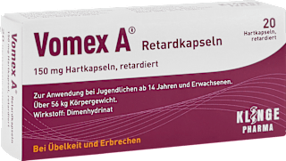 Vomex A Retardkapseln 150mg Dimenhydrinat Hartkapseln Vomex A