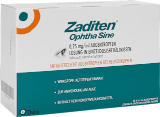 Zaditen Ophtha Sine 0,25 mg/ml Augentropfen Lösung in Einzeldosisbehältnissen Zaditen