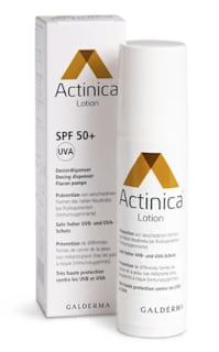Actinica Lotion Dispenser SPV 50+ zur Prävention von Hautkrebs Actinica