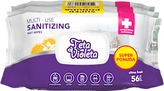 Višenamjenske maramice za dezinfekciju – limun, 3 x 56 kom. Violeta