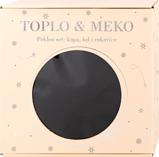 Poklon-paket kapa, šal i rukavice – crna toplo & meko