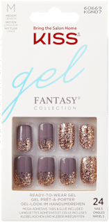 Gel Fantasy Glitter unghii false KRUSH HOUR MEDIUM SQUOVAL KISS