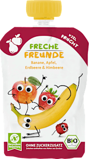 Quetschie Banane, Apfel, Erdbeere & Himbeere ab dem 6. Monat Freche Freunde