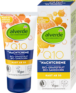 Nachtcreme Q10 Bio-Grapefruit & Bio-Sanddorn alverde NATURKOSMETIK