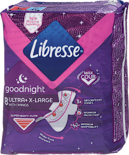 Damski nočni vložki s krilci Ultra+ X-LARGE Libresse