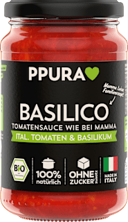 Tomatensauce, Basilico, ital. Tomaten & Basilikum PPURA
