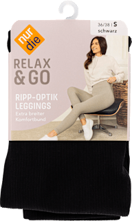 Leggings Ripp-Optik schwarz, Gr. S nur die