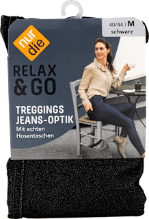 Relax & Go Treggings Jeans-Optik schwarz, Gr. 40/44 nur die