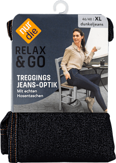 Relax & Go Treggings Jeans-Optik dunkeljeans, Gr. 46/48 nur die