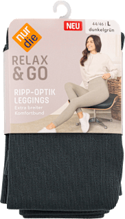 Relax & Go Ripp-Optik Leggings Gr. 44/46 dunkelgrün nur die