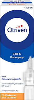 Otriven 0,05 % Nasenspray (Dosierspray) ohne Konservierungsstoffe für Kinder (2-12 Jahre) Otriven