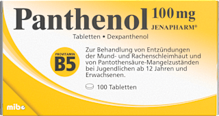 Panthenol JENAPHARM 100 mg Tabletten, Wirkstoff: Dexpanthenol JENAPHARM