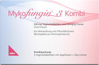 Mykofungin 3 Kombi 200 mg Vaginaltabletten und 10 mg/g Creme, Wirkstoff: Clotrimazol Mykofungin