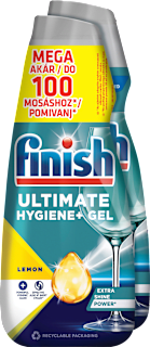 Finish Ultimate Hygiene + Lemon gel za strojno pranje posuđa, 2 x 1 l Finish