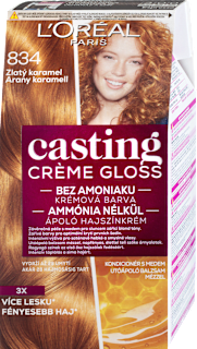 Farba na vlasy - 834 zlatý karamel L'ORÉAL PARiS CASTING Crème Gloss