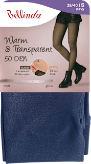 punčochové kalhoty WARM&TRANSPARENT, velikost S, navy Bellinda