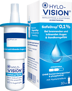HYLO-VISION Befeuchtende & Schützende Augentropfen SafeDrop 1% HYLO