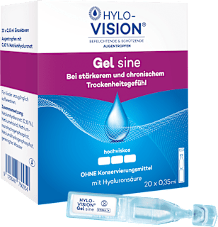 HYLO-VISION Befeuchtende & Schützende Augentropfen Gel sine , 20 x á 0,35 ml HYLO